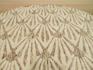 EORC Hand-tufted Wool & Viscose Ivory Transitional Trellis Montego Rug