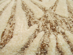 EORC Hand-tufted Wool & Viscose Ivory Transitional Trellis Montego Rug