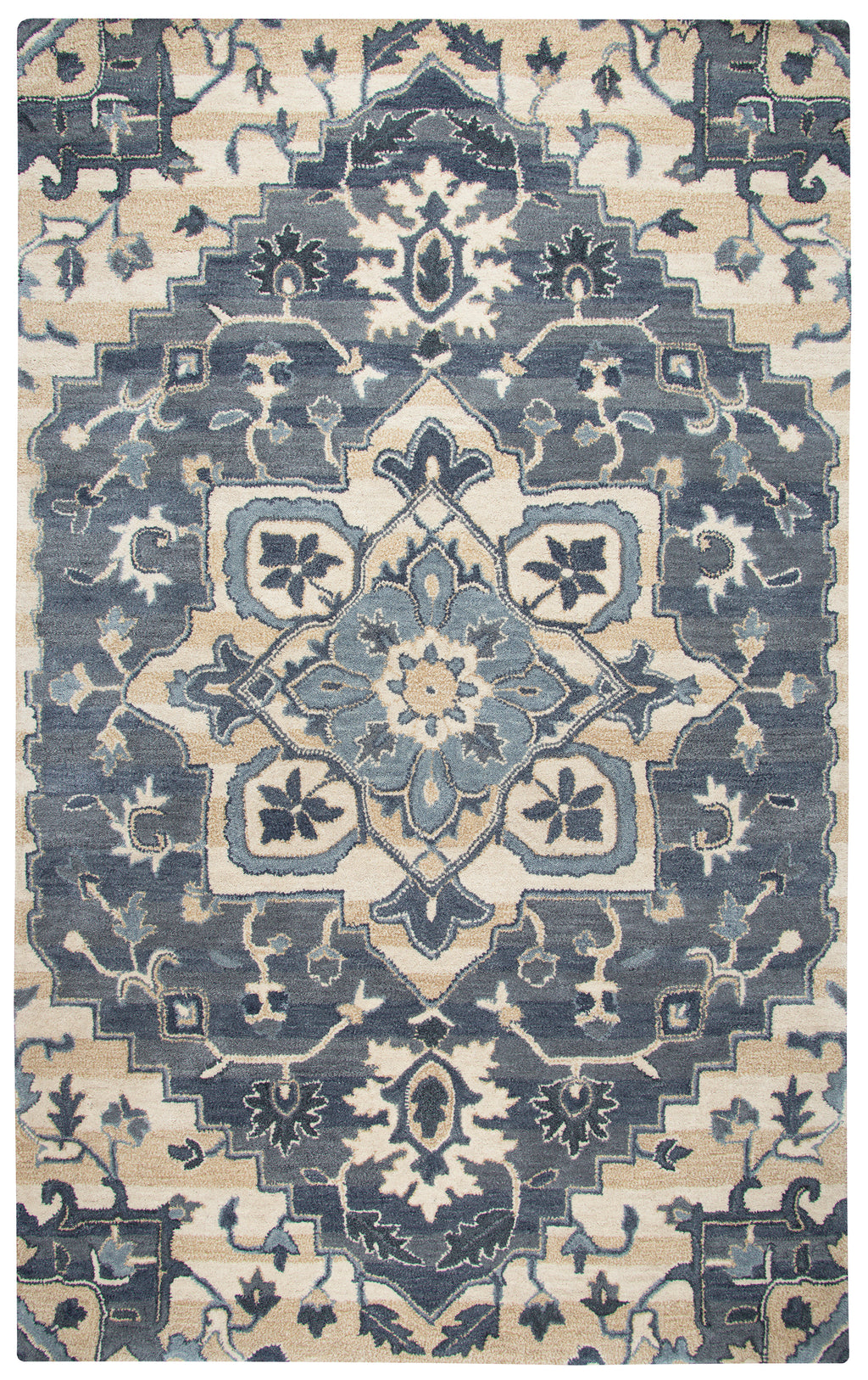 Rizzy Home Valintino VN568A Blue Central Medalian Motive Area Rug