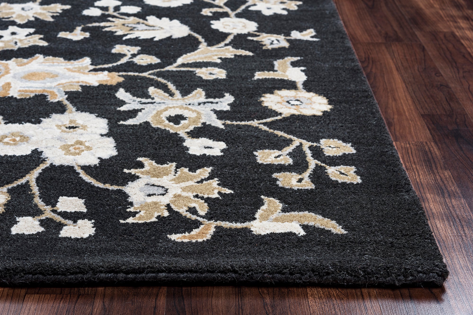 Rizzy Home Valintino VN9534 Black Floral Area Rug