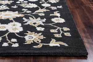 Rizzy Home Valintino VN9534 Black Floral Area Rug