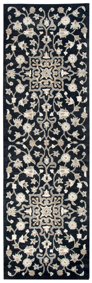Rizzy Home Valintino VN9534 Black Floral Area Rug