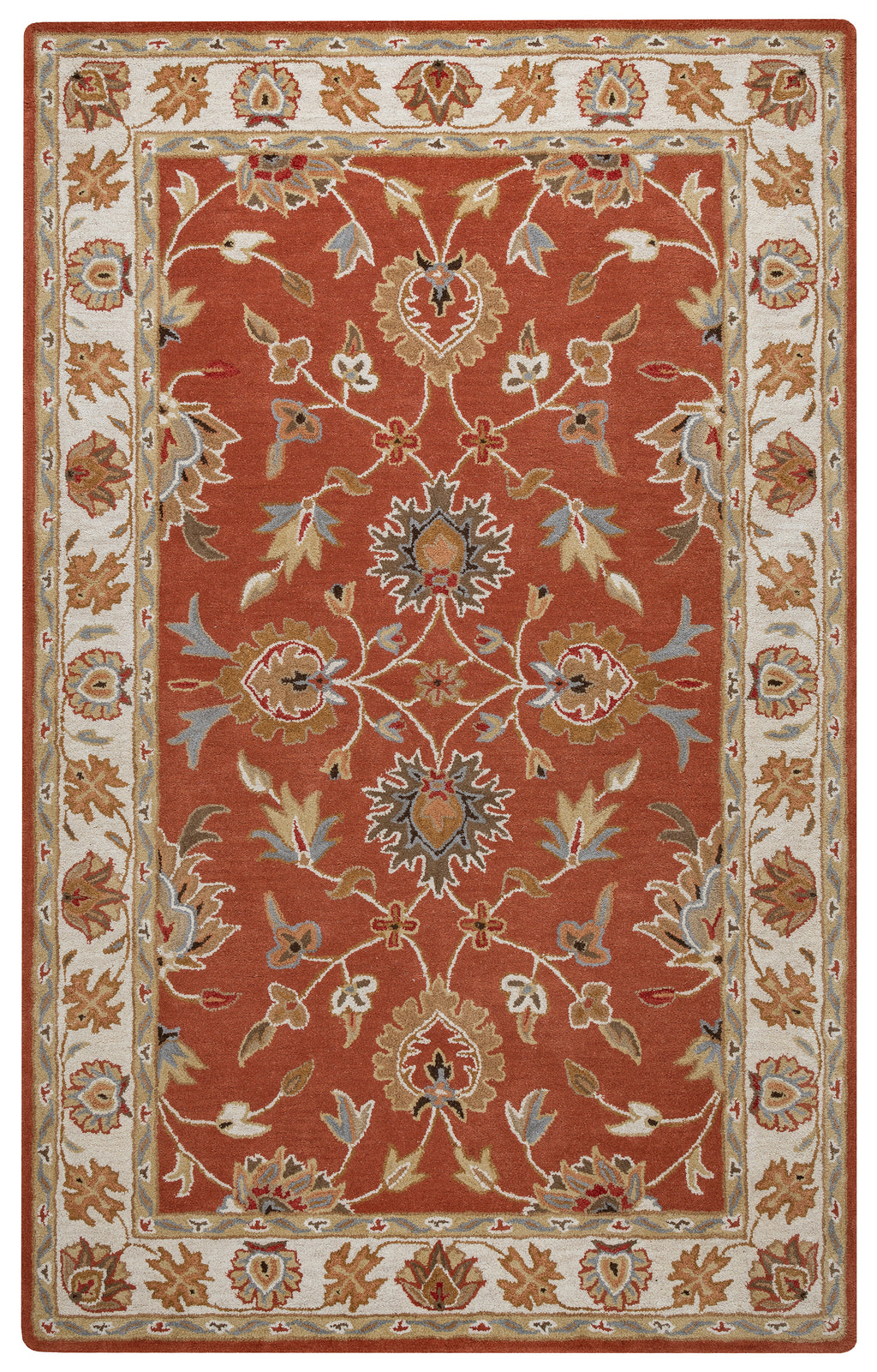 Rizzy Home Valintino VN9713 Rust Border Area Rug