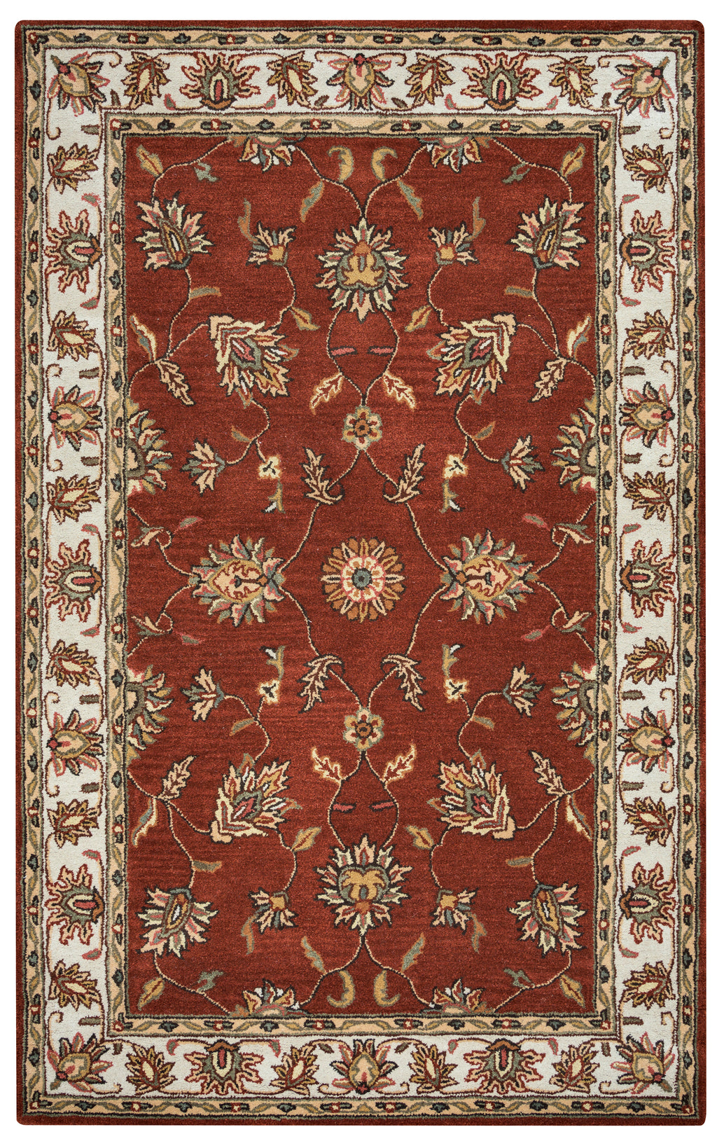 Rizzy Home Volare VO1244 Rust Border Area Rug