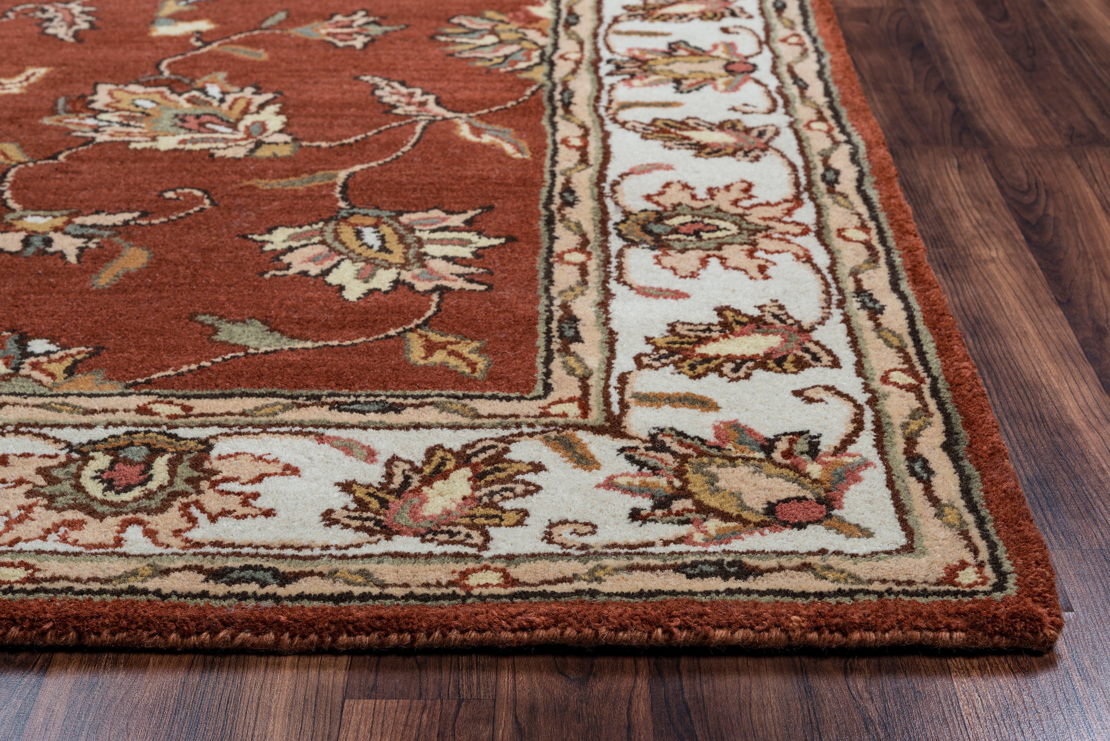 Rizzy Home Volare VO1244 Rust Border Area Rug