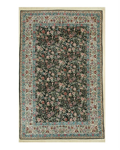 EORC Hand-knotted Silk Black Traditional Oriental Sino-Persian Rug