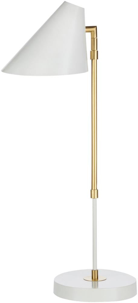 Surya Bauer BUE-002 Modern White Brass Table Lamp