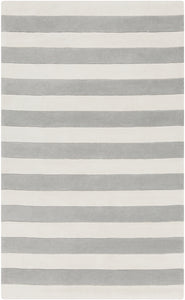 Surya Cosmopolitan COS9252 Grey/White Stripes Area Rug