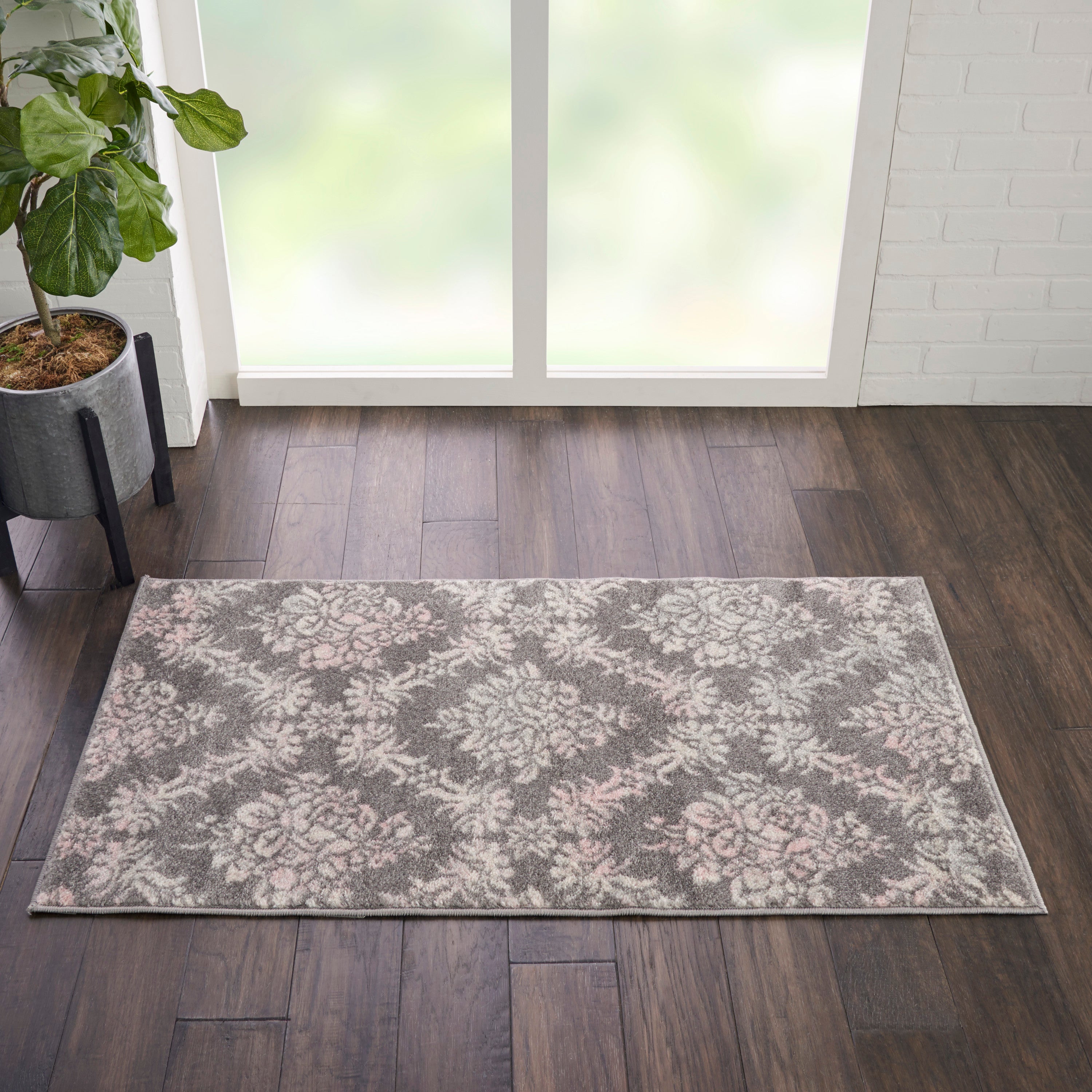 Nourison Tranquil TRA09 Grey/Pink Area Rug