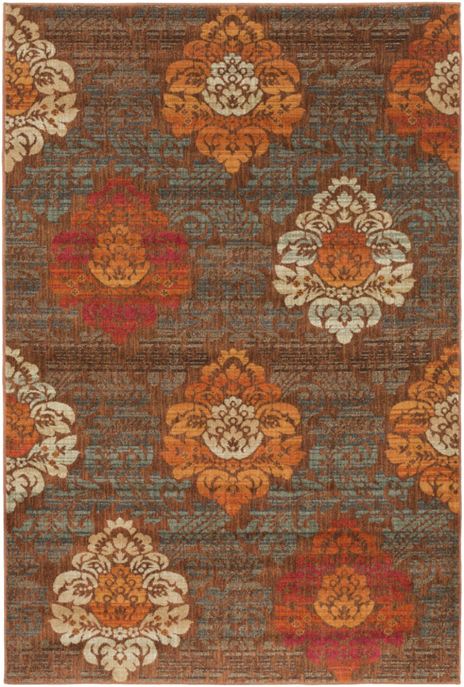 Surya Hathaway HAT3007 Brown/Red Medallion and Damask Area Rug