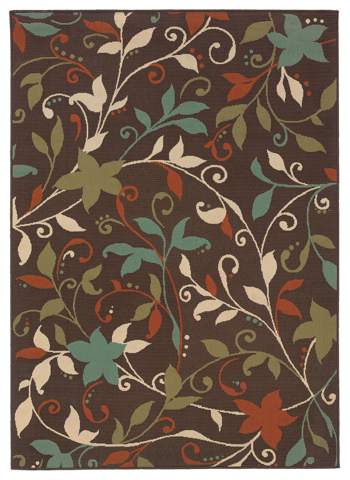 Oriental Weavers Montego 967X6 Floral Area Rug, Brown/Green, 5'3"x7'6" Rectangle