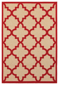 Oriental Weavers Cayman 660R9 Geometric Area Rug, Sand/Red, 1'10"x3'3" Rectangle