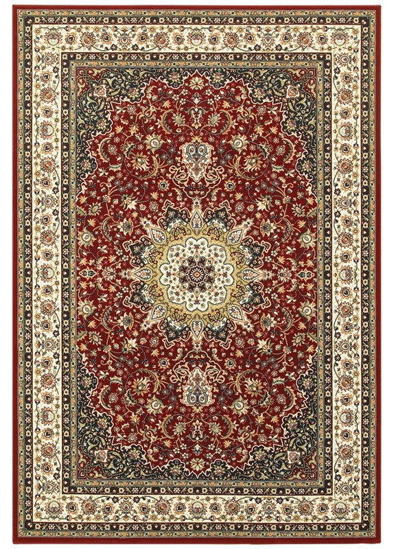Oriental Weavers Kashan 119N1 Area Rug, Red/Ivory, 1'10"x3' Rectangle