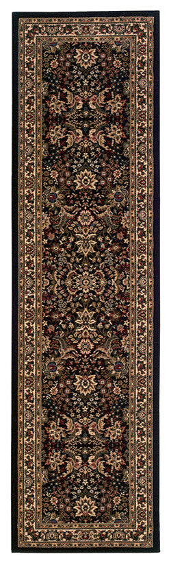 Oriental Weavers Ariana Black/Ivory Oriental 213K8 Area Rug, Runner 2'7"x9'4"