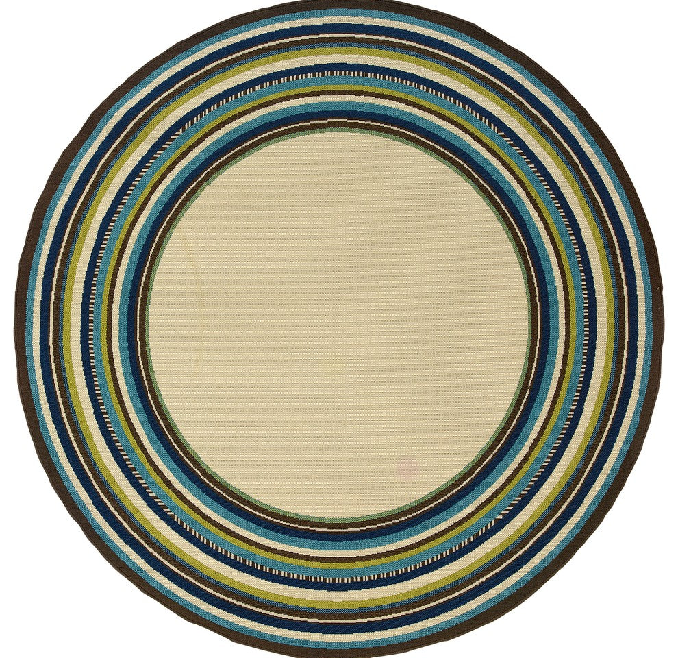 Oriental Weavers Caspian 1003X Border Area Rug, Ivory/Blue, 5'3"x7'6" Rectangle