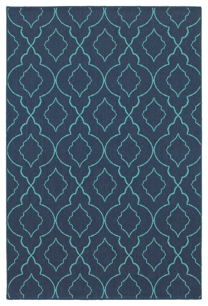 Oriental Weavers Meridian 7541B Lattice Area Rug, Navy/Blue, 1'10"x2'10"