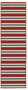 Oriental Weavers Meridian Red/Blue Stripe 5701R Area Rug, Runner 2'3"x7'6"