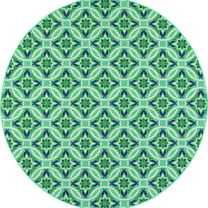 Oriental Weavers Meridian 5868L Blue/Green Floral Area Rug, 7'10" Round
