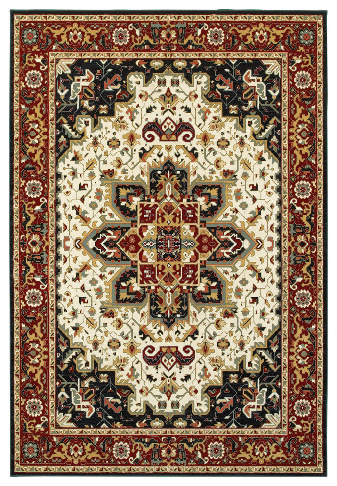 Oriental Weavers Kashan 096W1 Area Rug, Red/Ivory, 1'10"x3' Rectangle