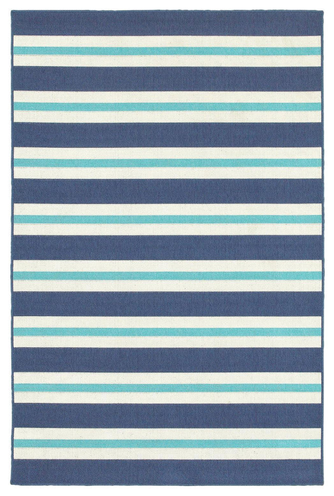 Oriental Weavers Meridian 5701B Stripe Area Rug, Blue/Ivory, 8'6"x13' Rectangle