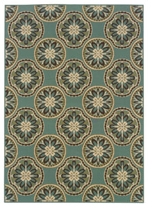 Oriental Weavers Montego 8323L Floral Area Rug, Blue/Ivory, 2'5"x4'5" Rectangle