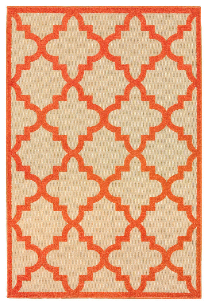 Oriental Weavers Cayman 660O9 Geometric Area Rug, Sand/Orange, 3'10"x5'5"