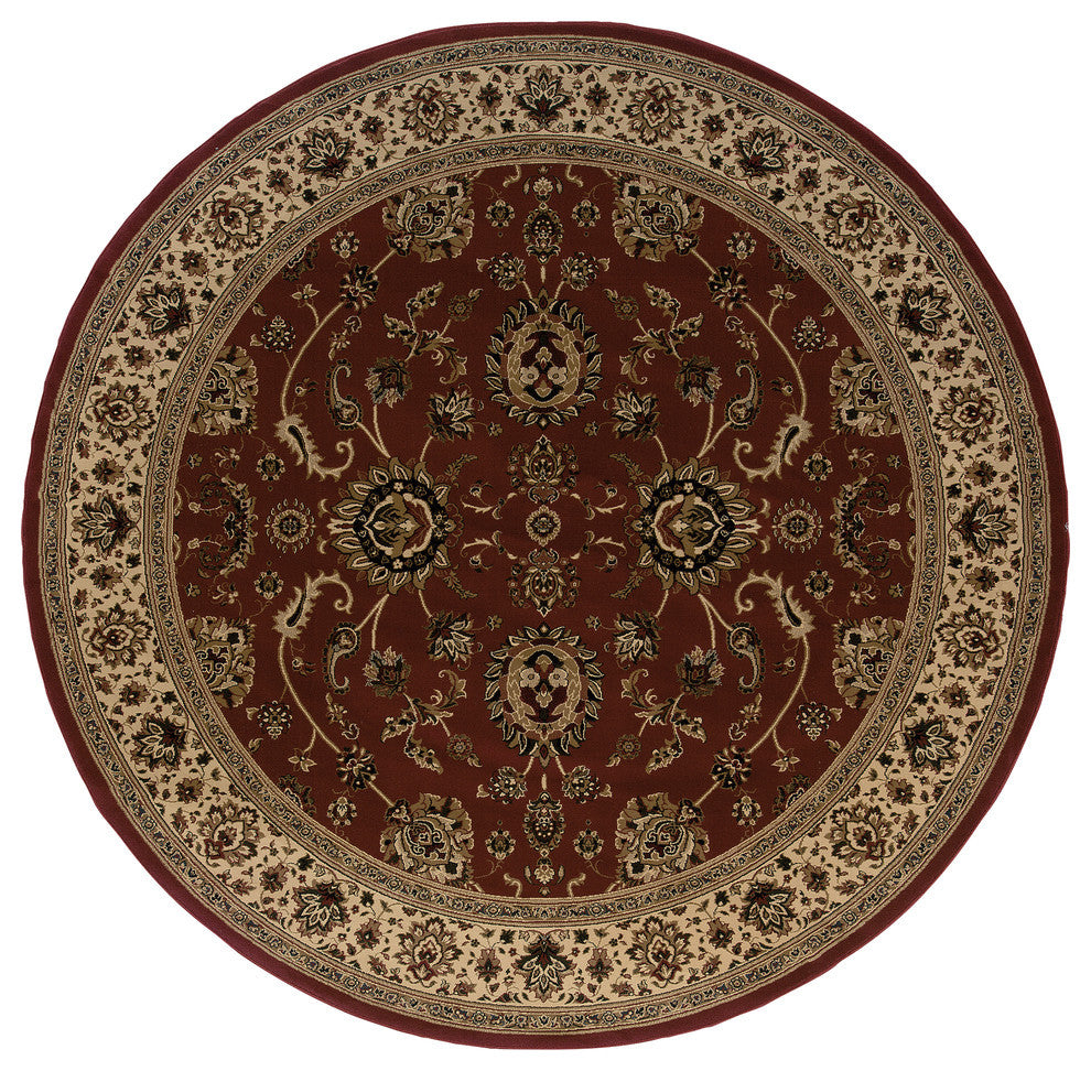 Oriental Weavers Ariana 130/8 Red/Ivory Oriental Area Rug, 6' Round