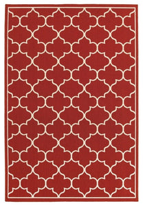 Oriental Weavers Meridian 1295R Lattice Area Rug, Red/Ivory, 8'6"x13'