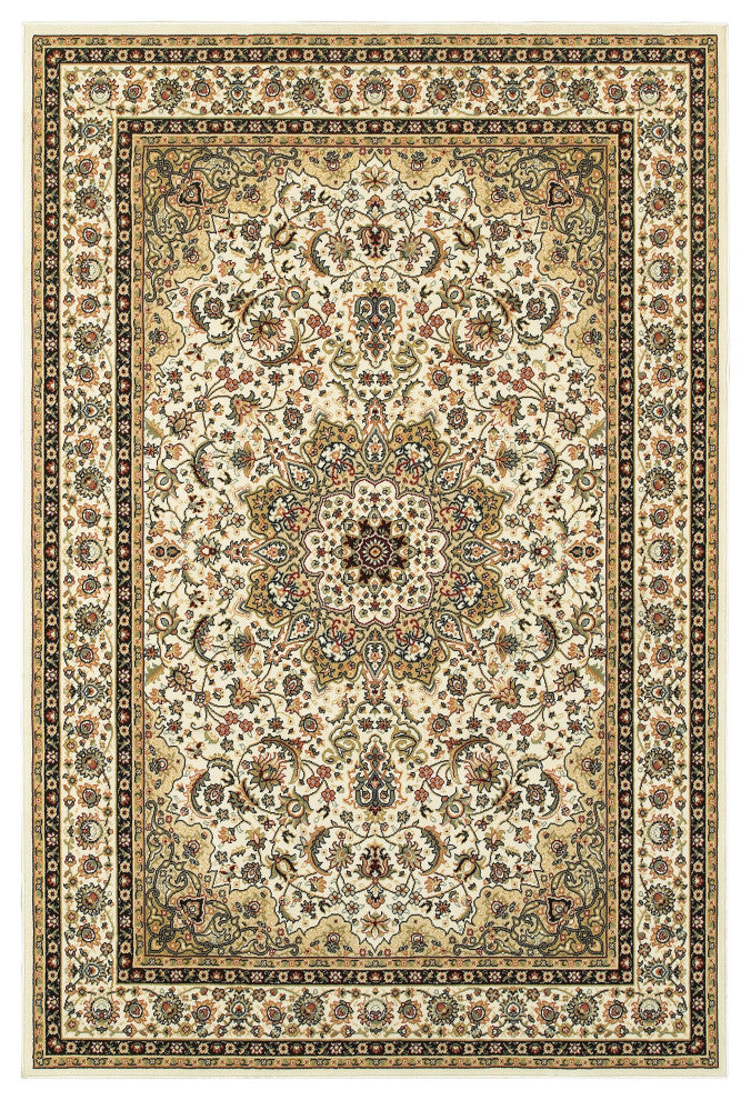 Oriental Weavers Kashan 119W1 Area Rug, Ivory/Beige, 5'3"x7'6" Rectangle