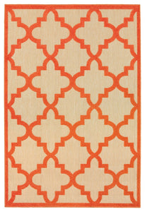 Oriental Weavers Cayman Sand/Orange Geometric 660O9 Area Rug, Runner 2'3"x7'6"