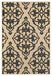 Oriental Weavers Cayman Sand/Charcoal Floral 001B9 Area Rug, Runner 2'3"x7'6"