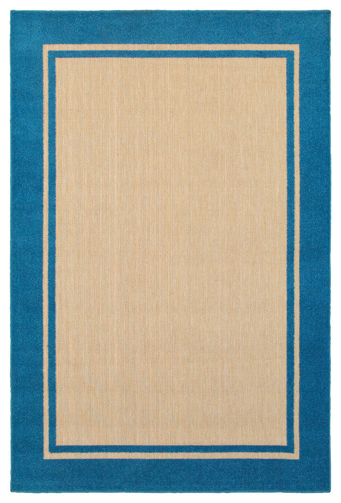 Oriental Weavers Cayman 5594B Border Area Rug, Sand/Blue, 7'10"x10'10"