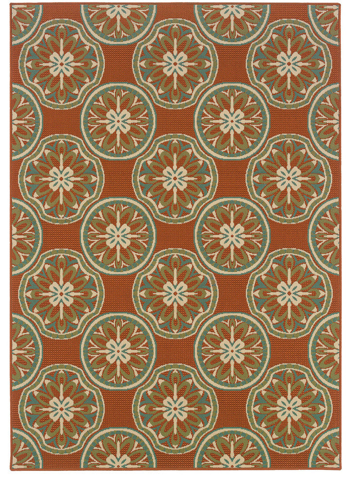 Oriental Weavers Montego 8323D Floral Area Rug, Orange/Ivory, 1'9"x3'9"