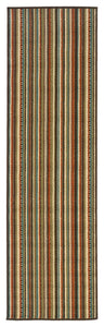 Oriental Weavers Montego Green/Blue Stripes 6996C Area Rug, Runner 2'3"x7'6"