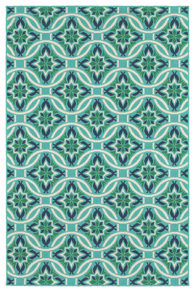 Oriental Weavers Meridian 5868L Floral Area Rug, Blue/Green, 7'10"x10'10"