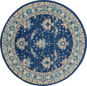 Nourison Tranquil TRA10 Navy/Ivory Area Rug