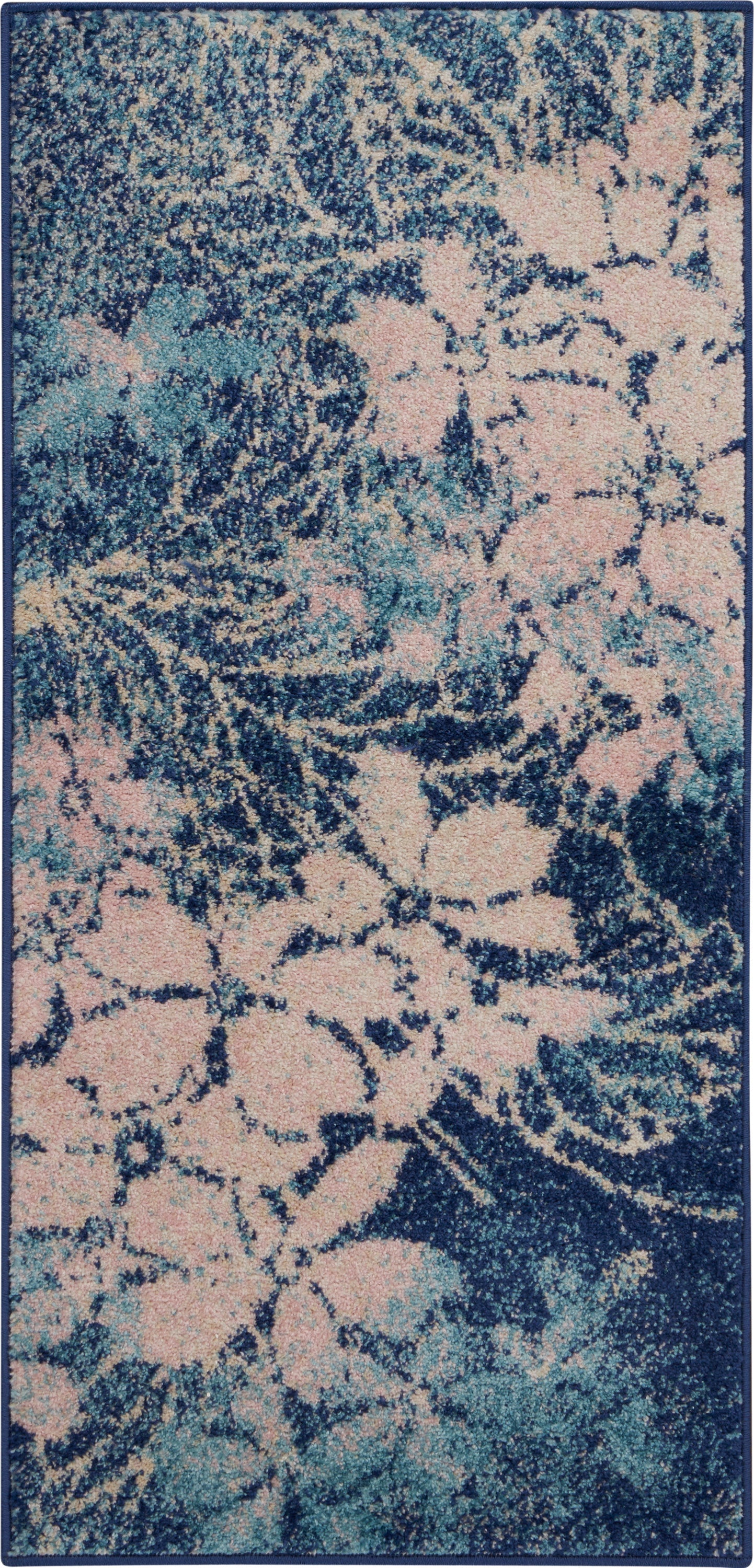 Nourison Tranquil TRA08 Navy/Pink Area Rug
