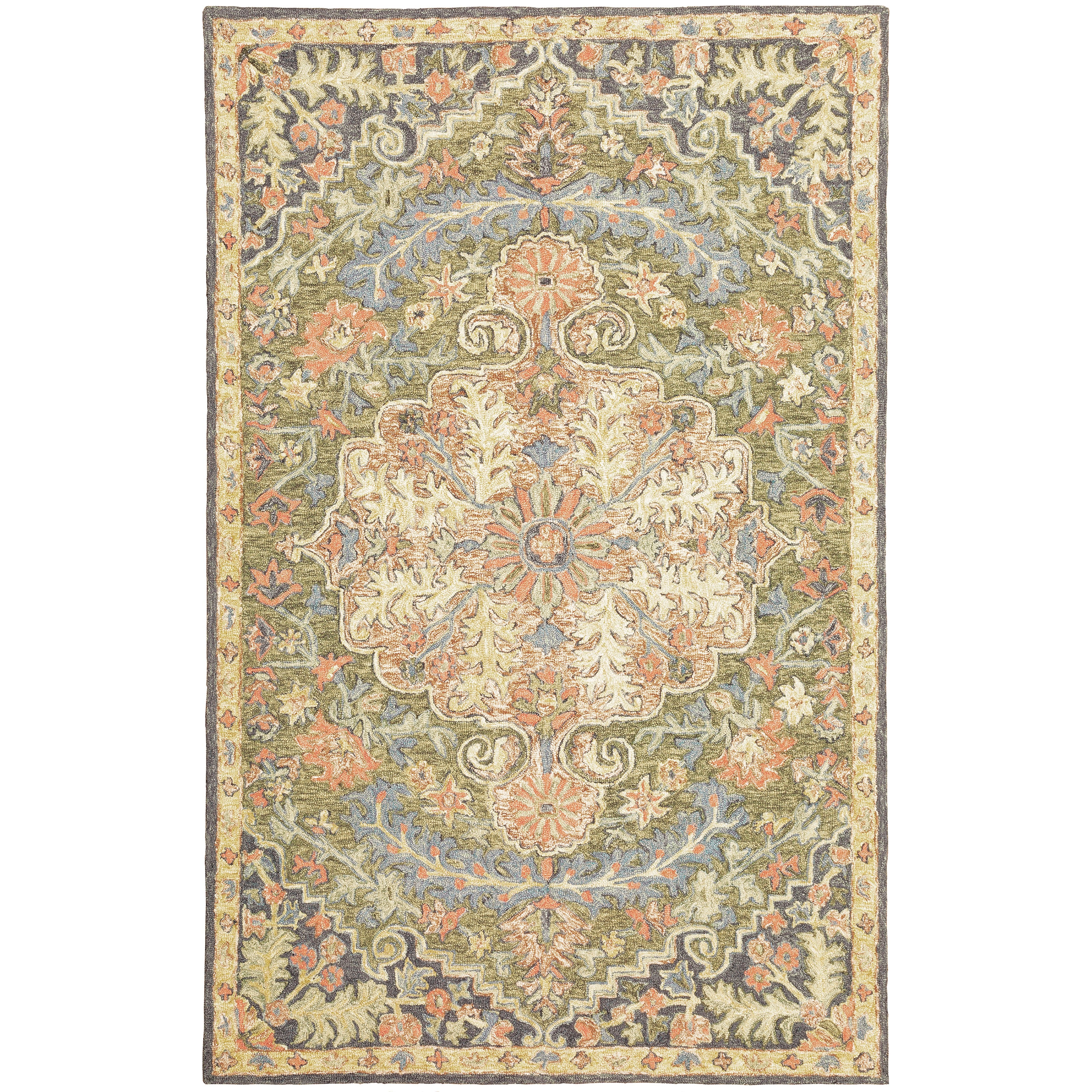 Alfresco 28401 Green/Blue 3'6" x 5'6" Rug