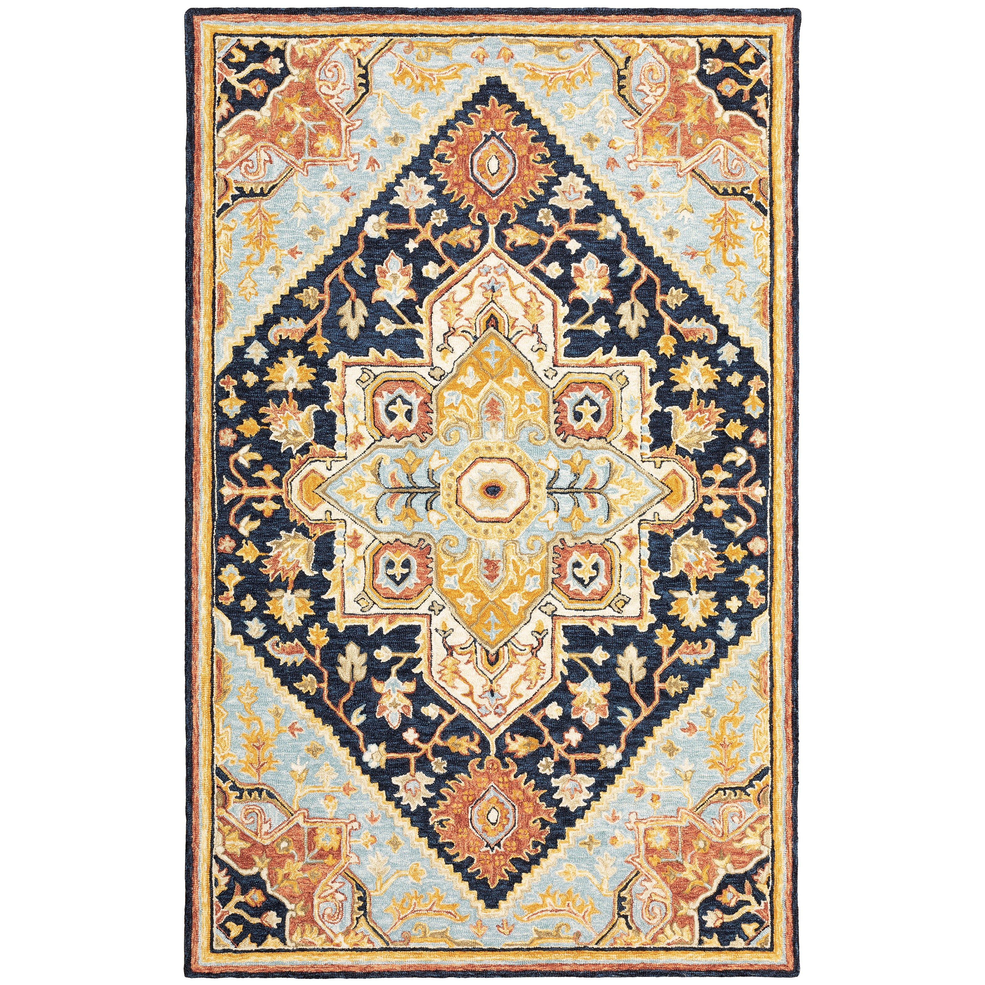 Alfresco 28408 Navy/Rust 8' x 10' Rug