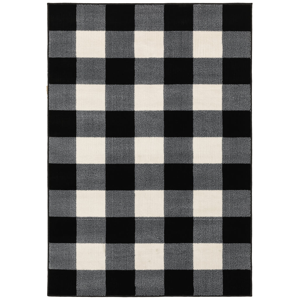 Georgia 678D0 Black/Ivory 3'10" x 5'5" Rug