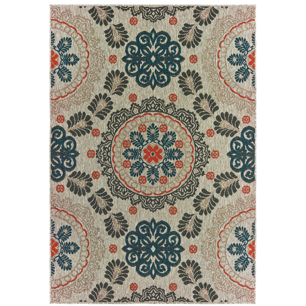 Latitude 1903W Grey/Teal 3'3" x 5' Rug