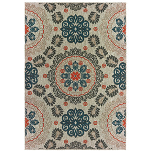 Latitude 1903W Grey/Teal 3'3" x 5' Rug