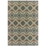 Latitude 002X3 Grey/Orange 3'3" x 5' Rug