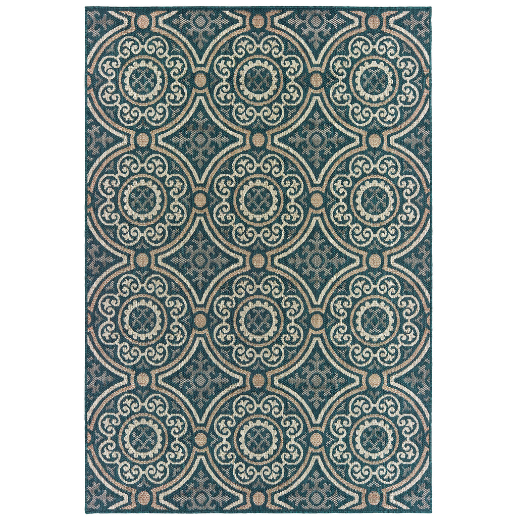 Latitude 609B3 Teal/Grey 3'3" x 5' Rug