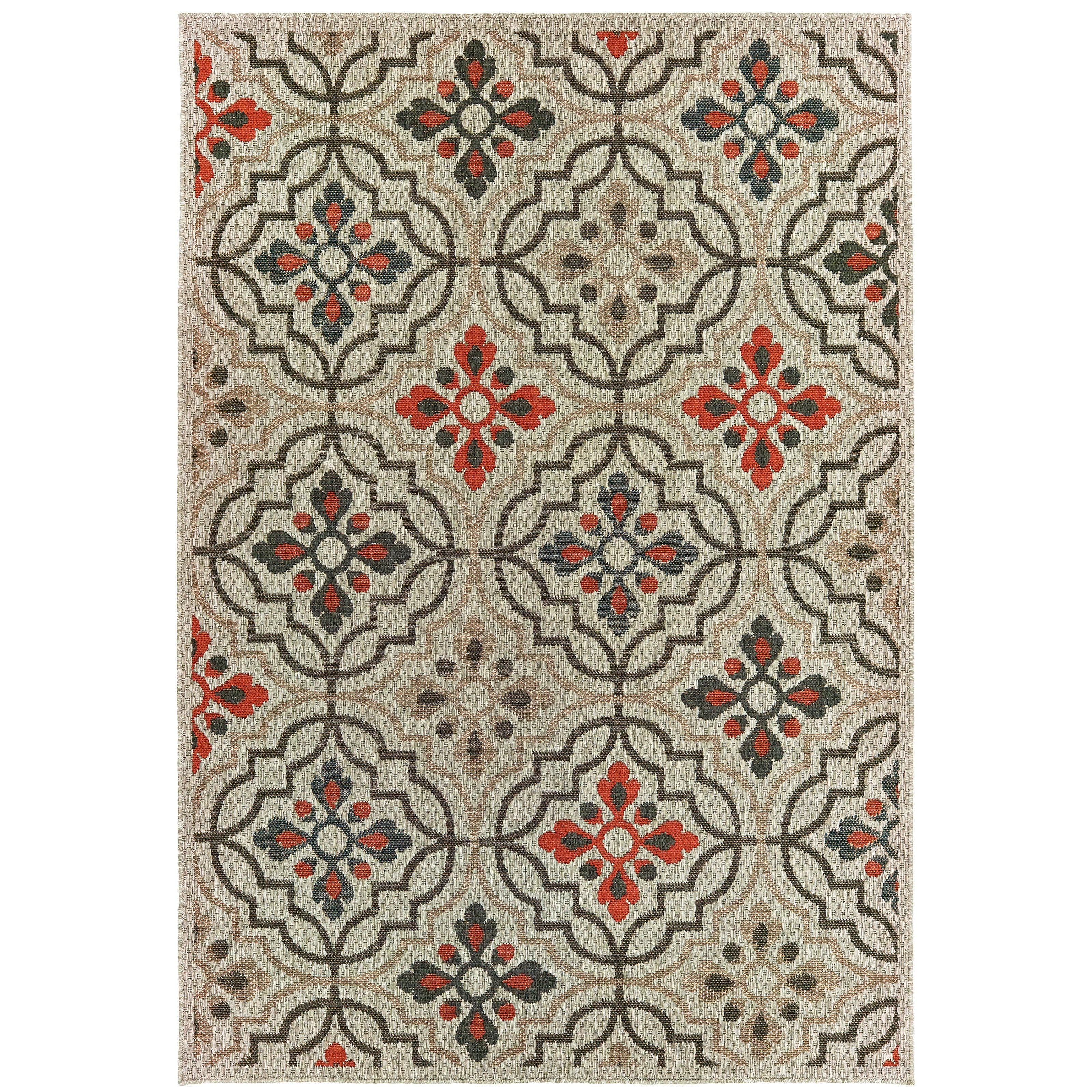 Latitude 709Y3 Grey/Orange 3'3" x 5' Rug