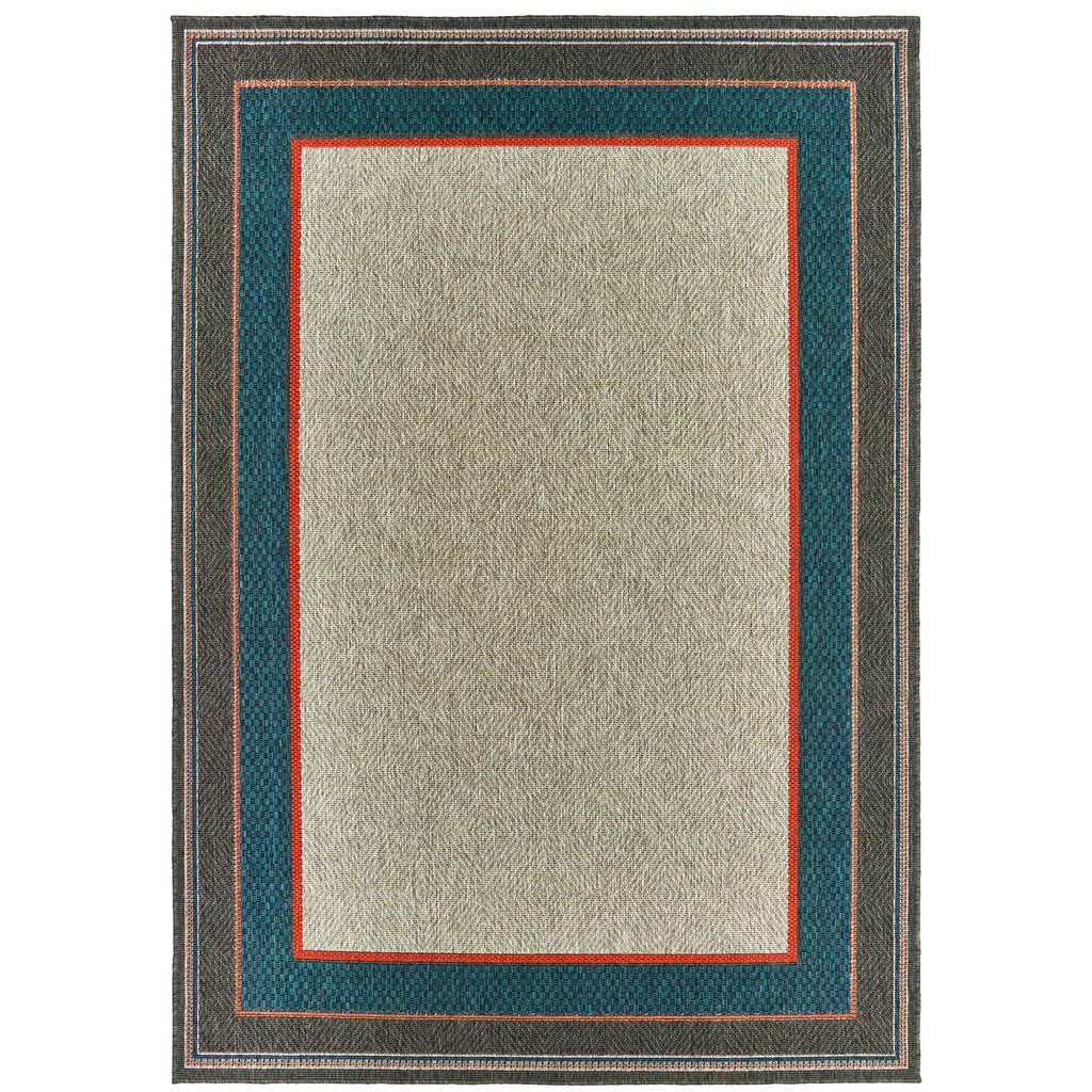 Latitude 8021L Grey/Teal 3'3" x 5' Rug