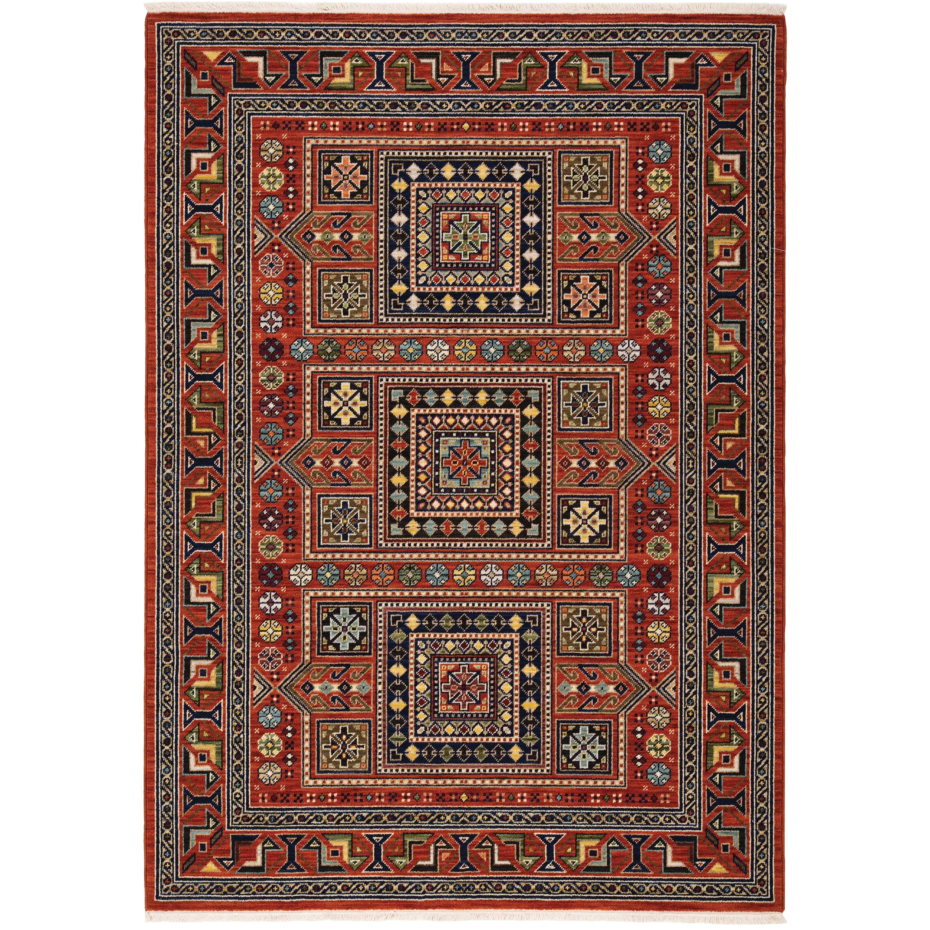 Lilihan 002C6 Red/Multi 5'3" x 7'6" Rug
