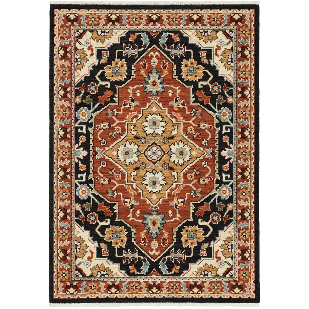 Lilihan 4929A Black/Rust 2' x 3' Rug