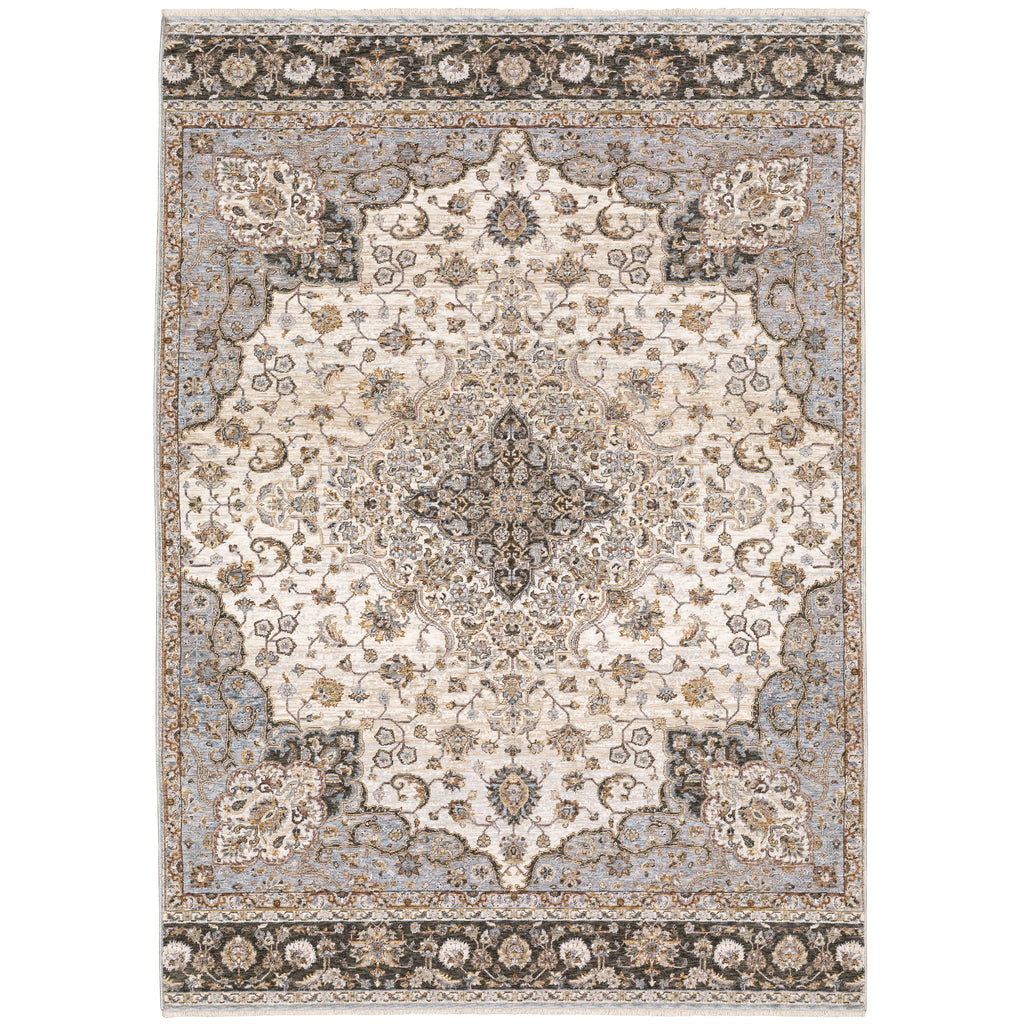 Maharaja 660J1 Ivory/Blue 2' x 3' Rug