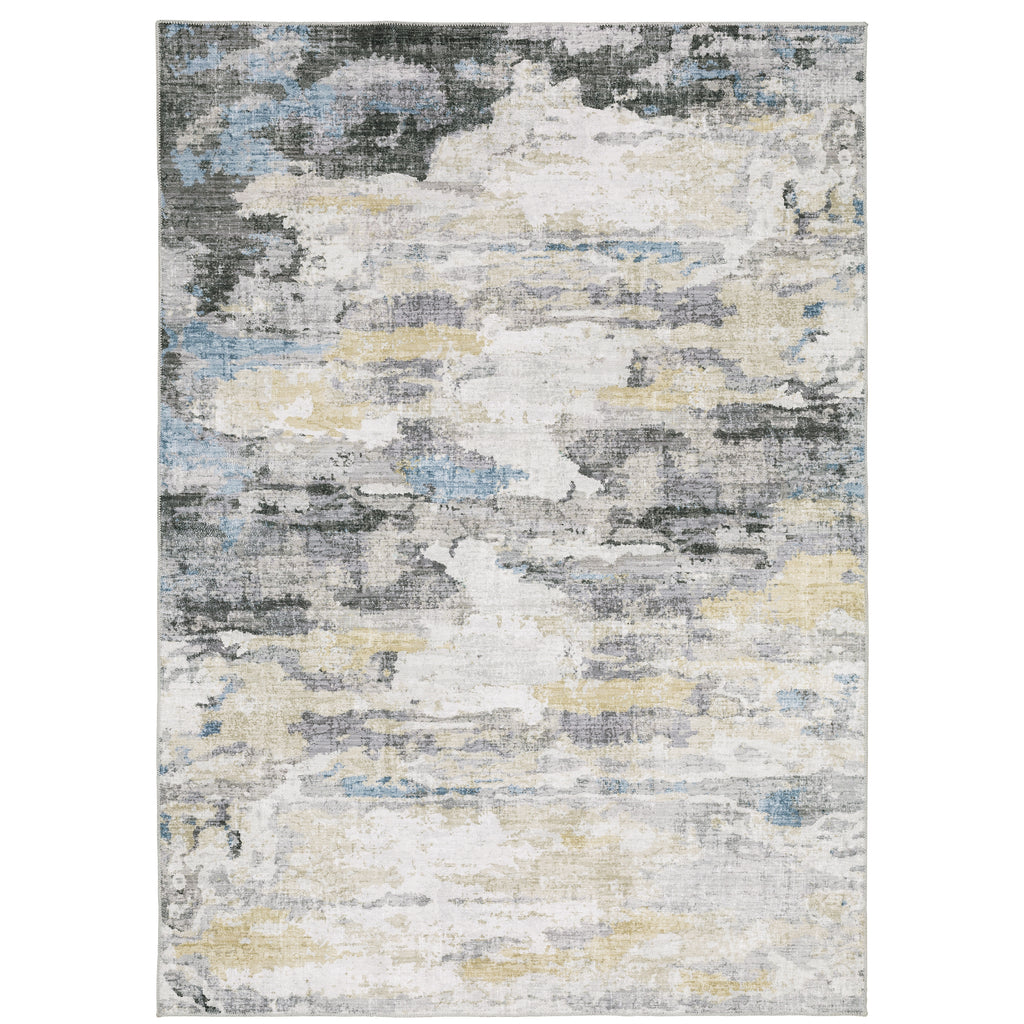 Malibu Mal01 Grey/Blue 2' x 3' Rug